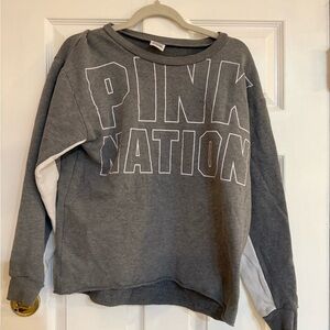 PINK Victoria's Secret Gray Crew Neck Sweater